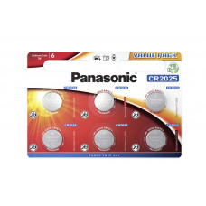 PANASONIC CR2025EL/6BP CR2025 Knopfzelle, Lithium Metall, 3 Volt, 165 mAh