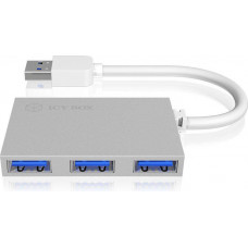 RAIDSONIC IB-HUB1402, USB-Hub, Silber